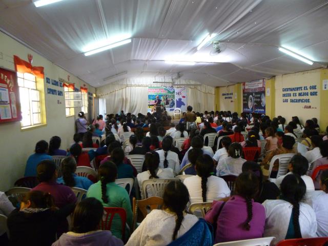 Patti speaking at the women's conference