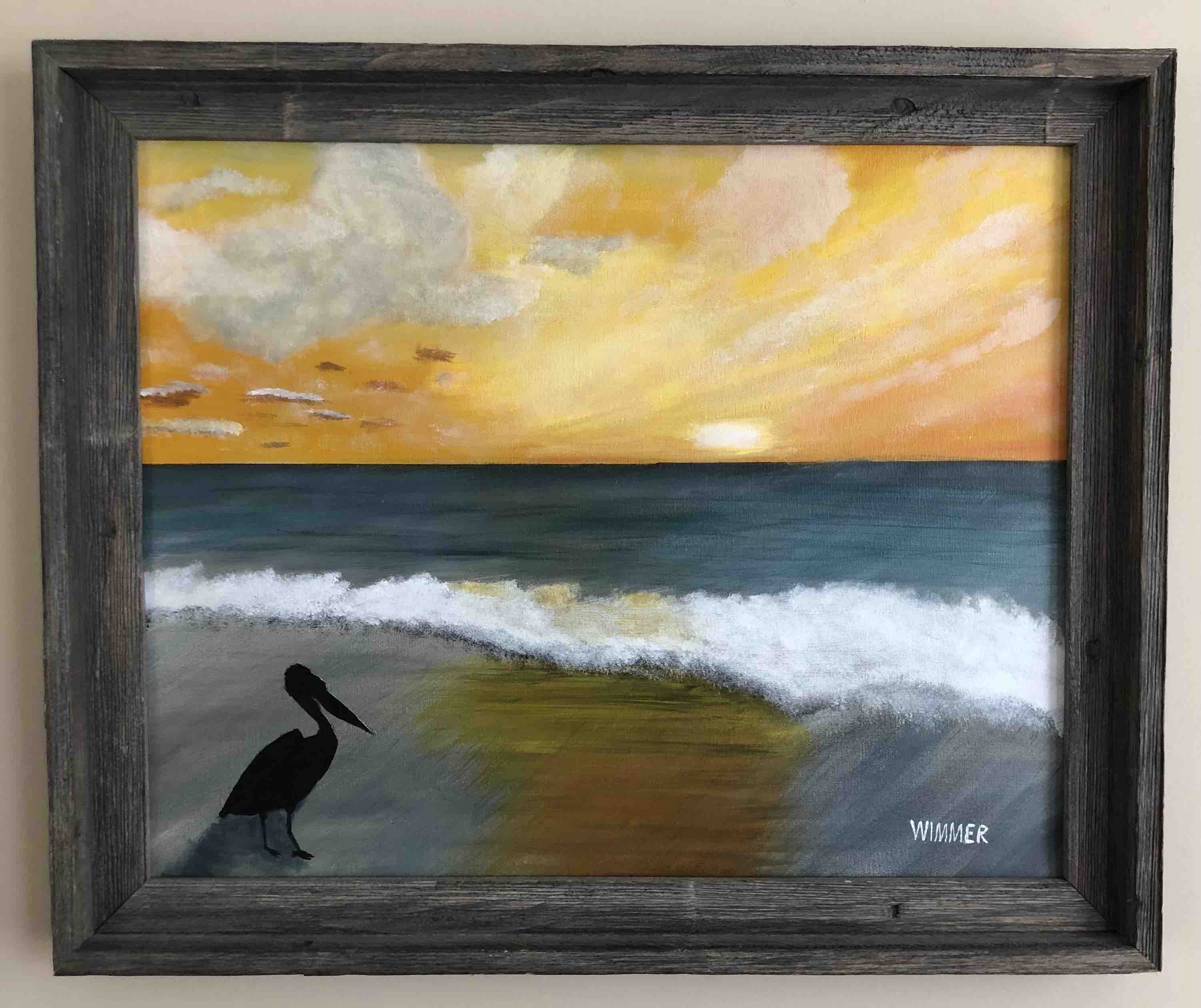 Photo of Original Artwork Print: Pelican Sunrise