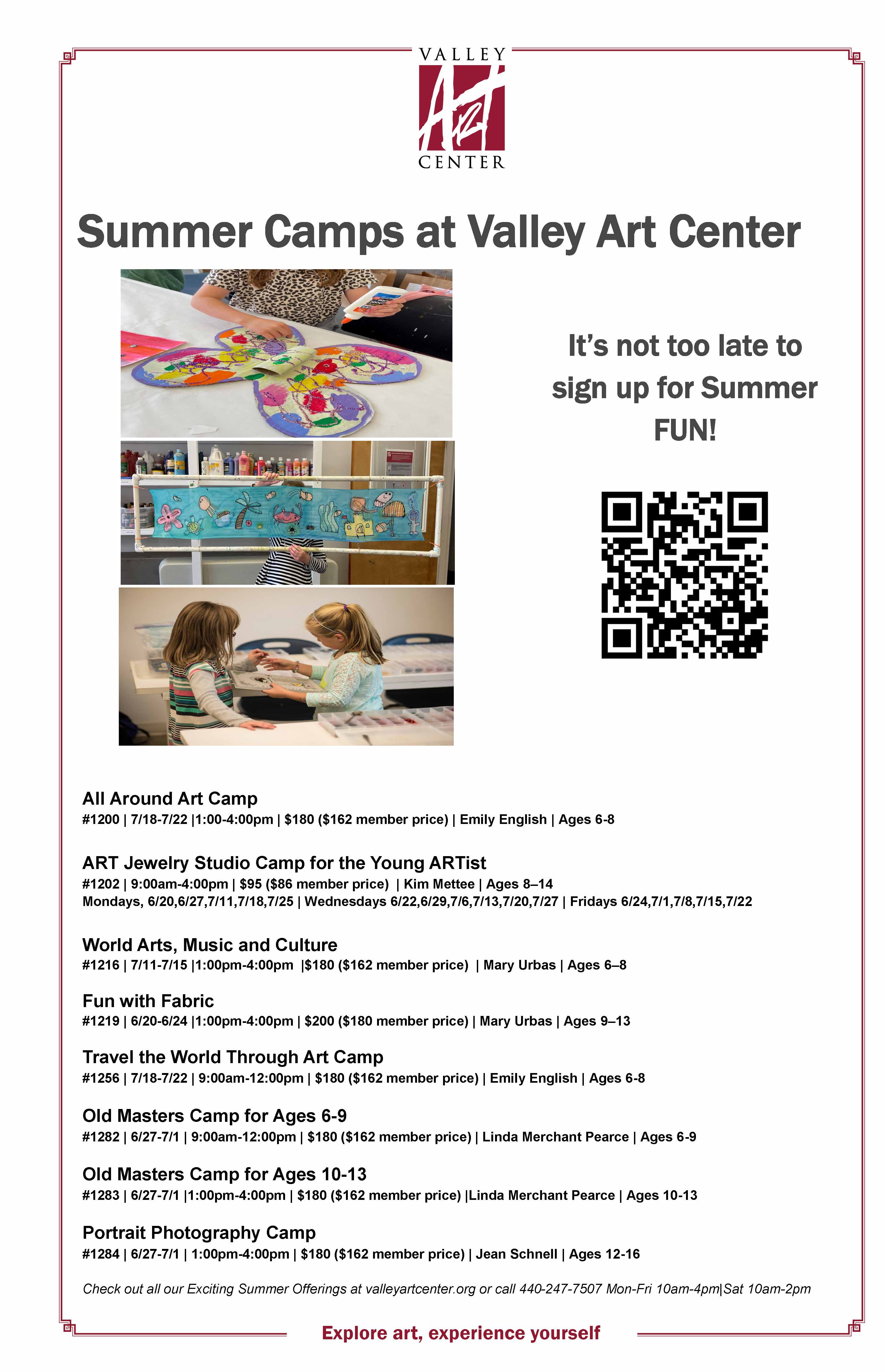 Photo of Summer Art Camps at Valley Art Center!