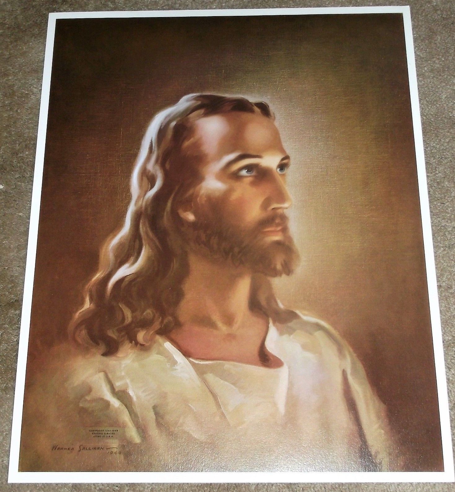 Photo of Warner Sallman "Head of Christ" Lithograph Prints