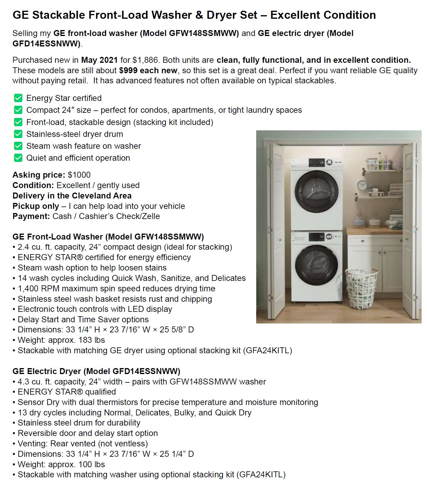 Photo of Washing Machine/Dryer Combo