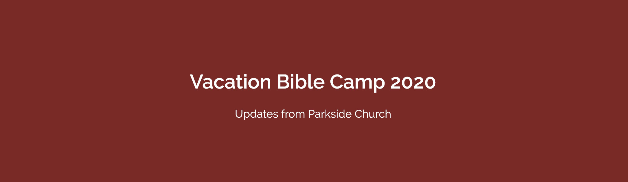 Vacation Bible Camp