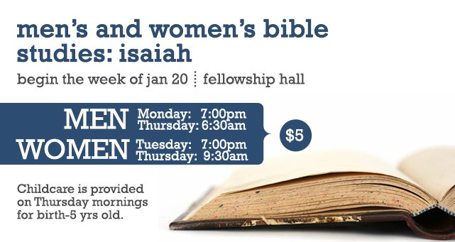 Winter/Spring Men's and Women's Bible Studies